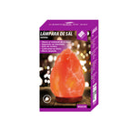 Lámpara de Sal del Himalaya con Base de Madera 100% Natural
