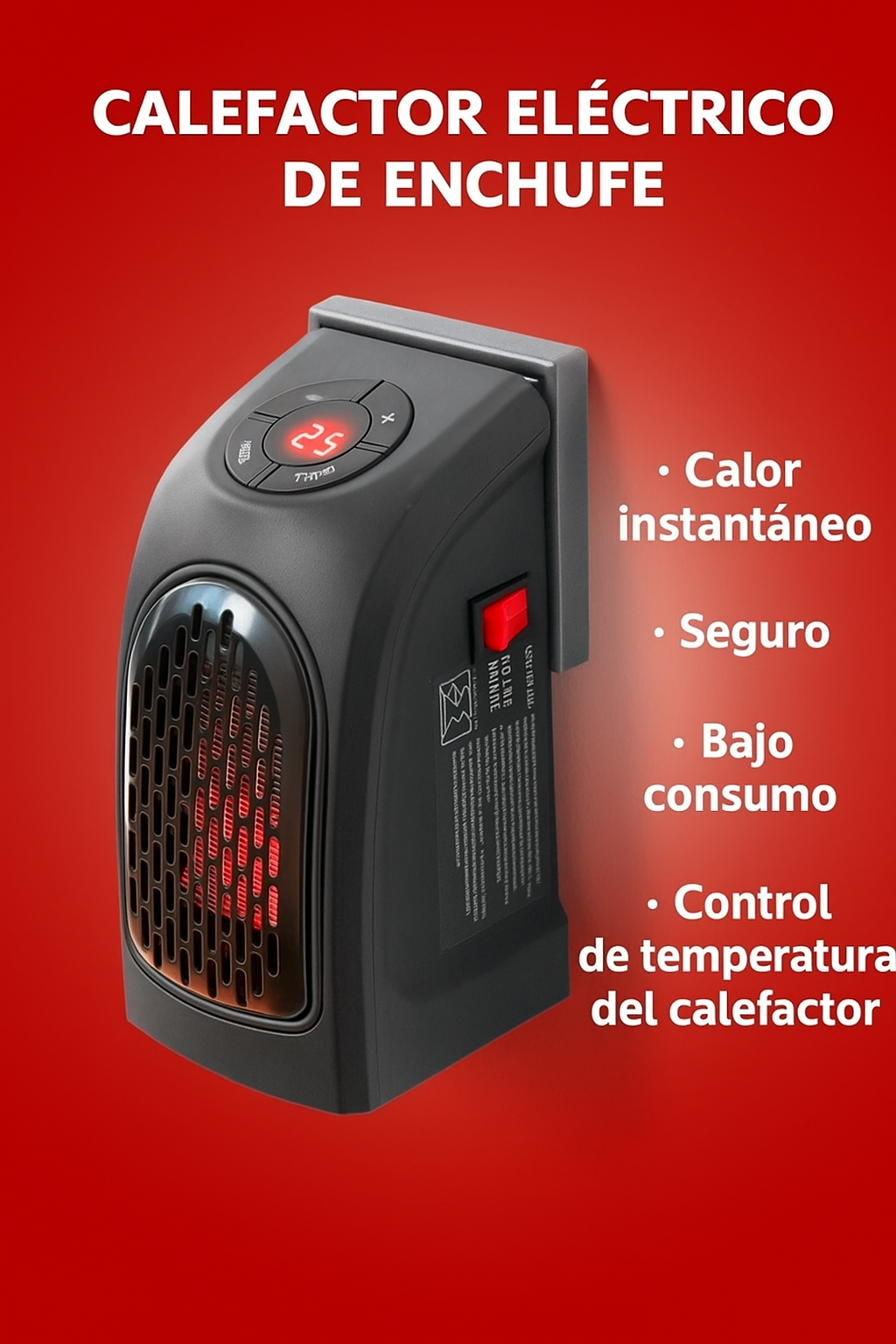 Mini Calefactor Portátil calor inmediato y bajo consumo.
